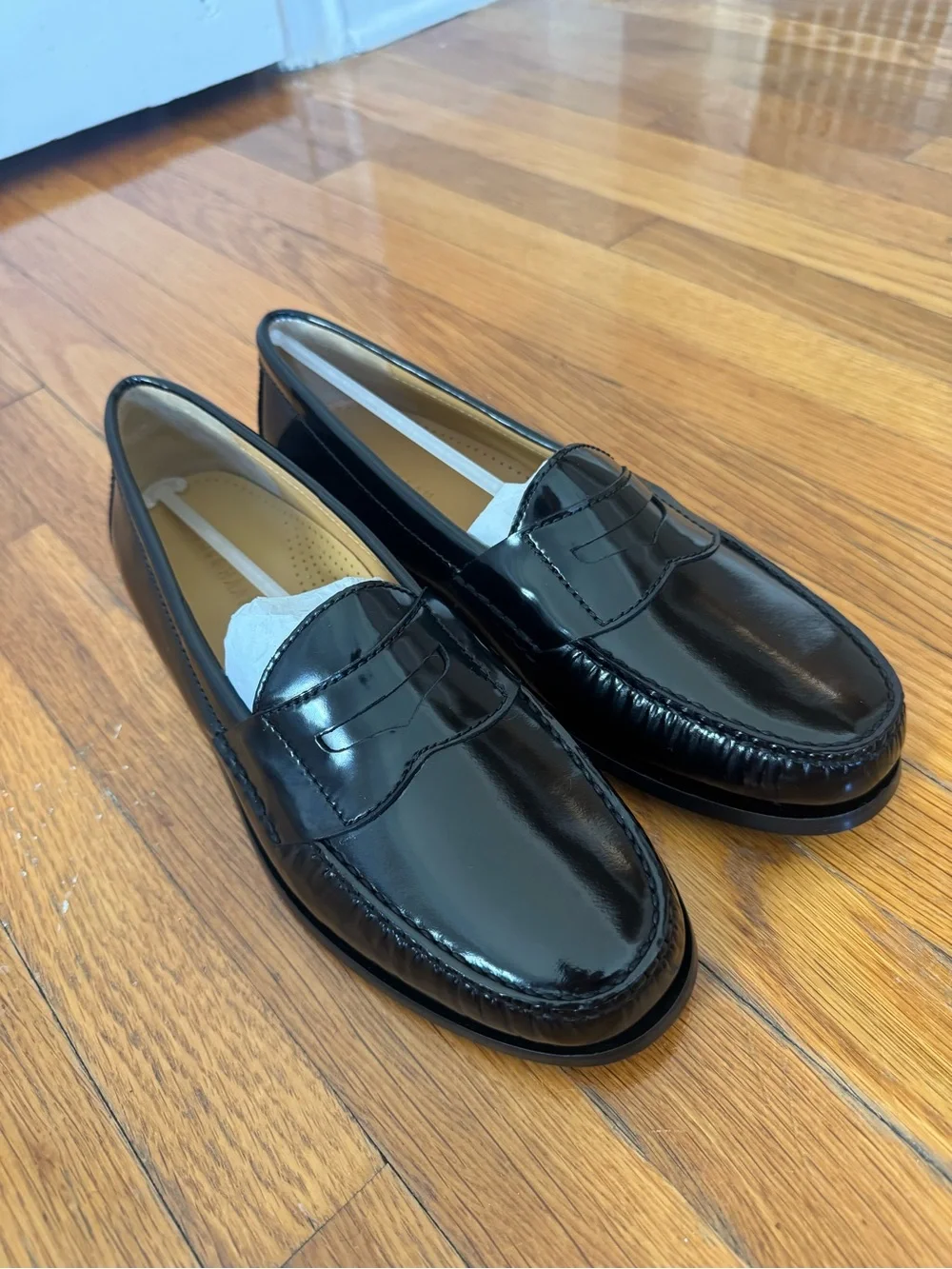 COLE HAAN MEN’S DRESS PENNY LOAFERS (Black, 10D)